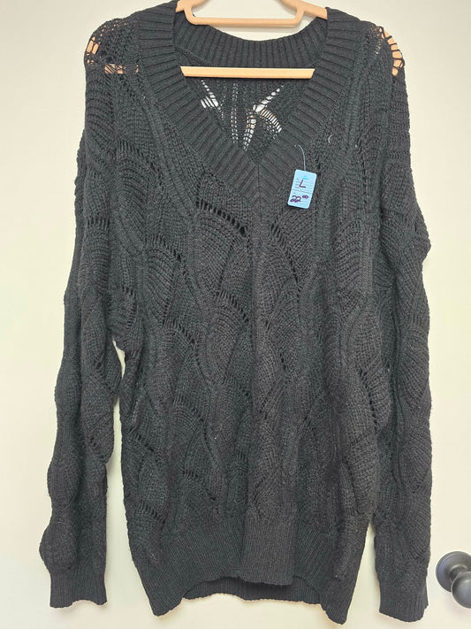 Black V neck sweater