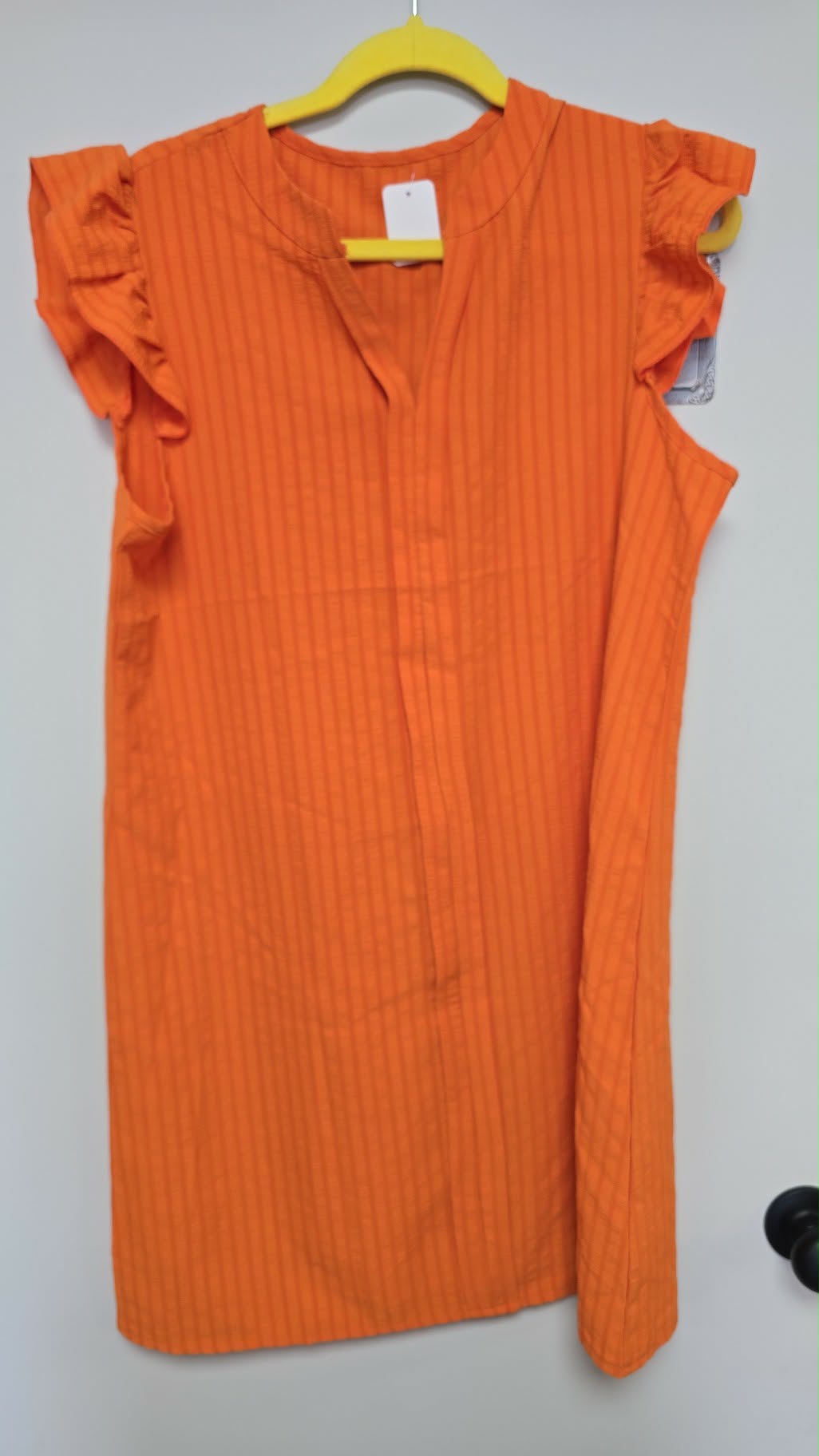 Orange dress w/ ruffle sleeves