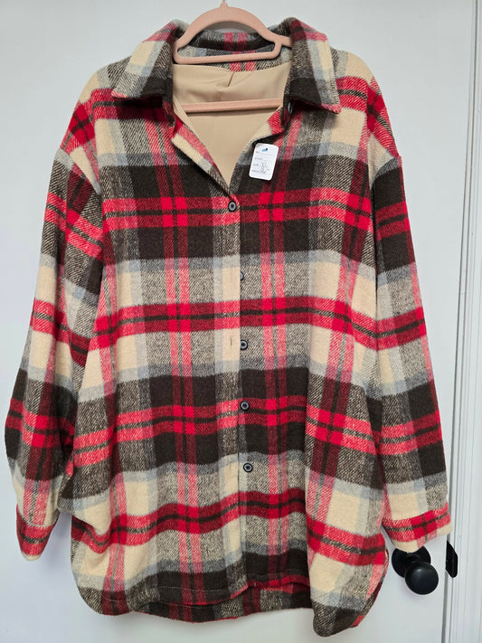 Red plaid shacket