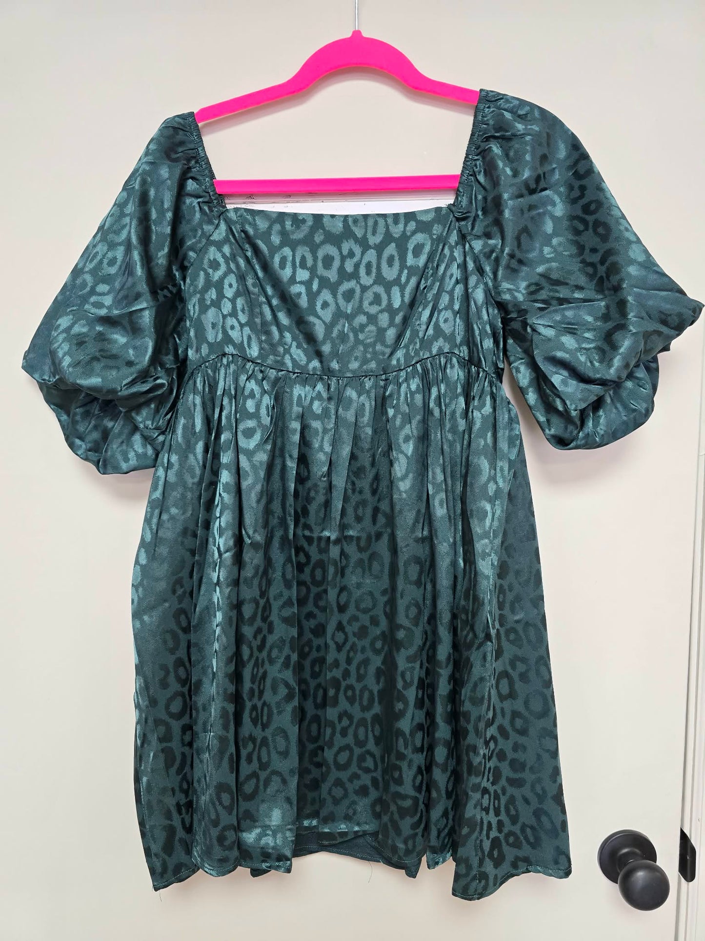 Dark Green Cheetah Print Dress