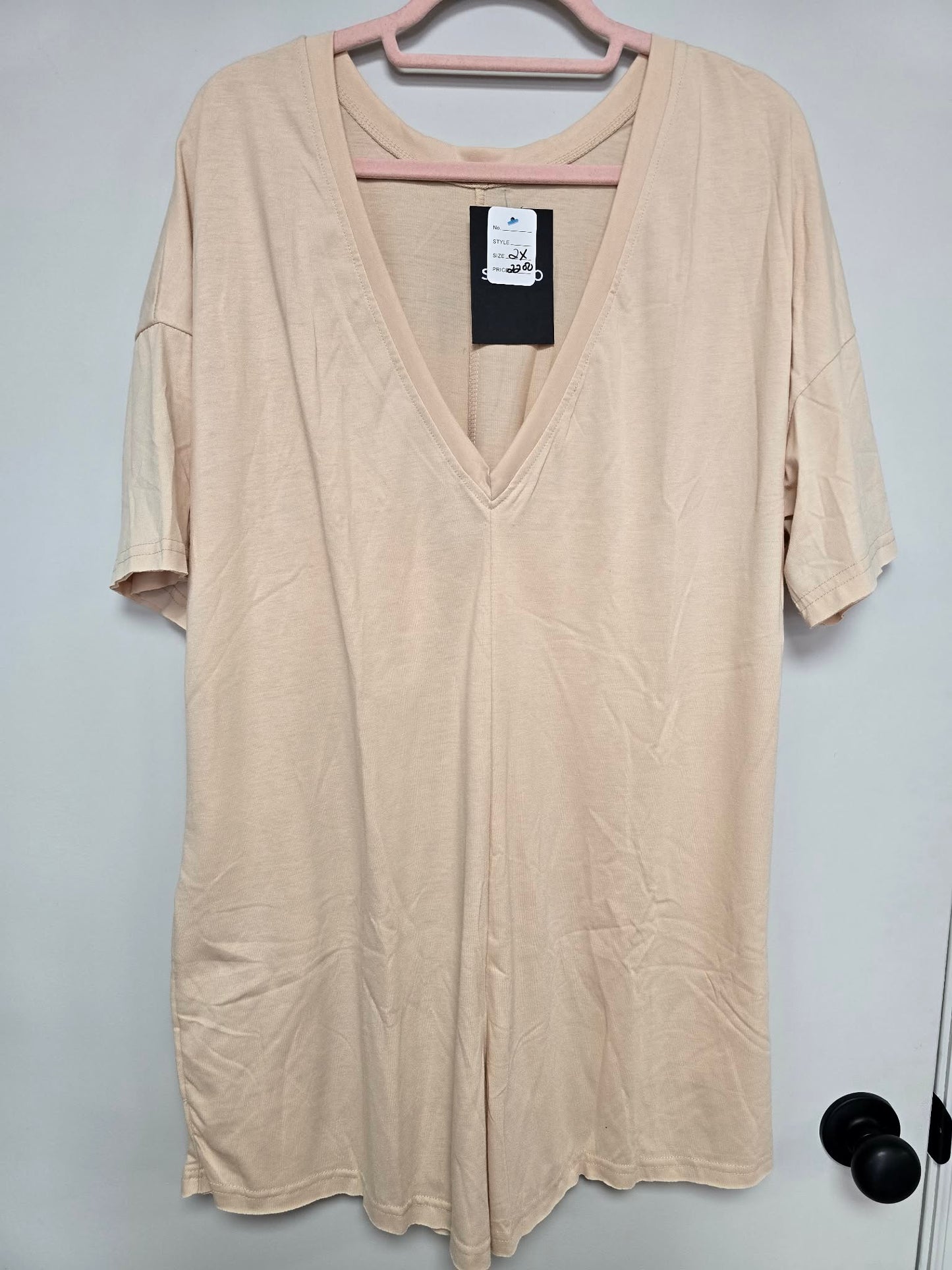 Beige Romper w/ pockets