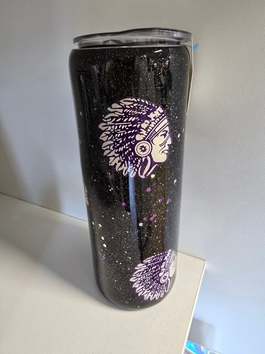 Warrior glittery tumbler