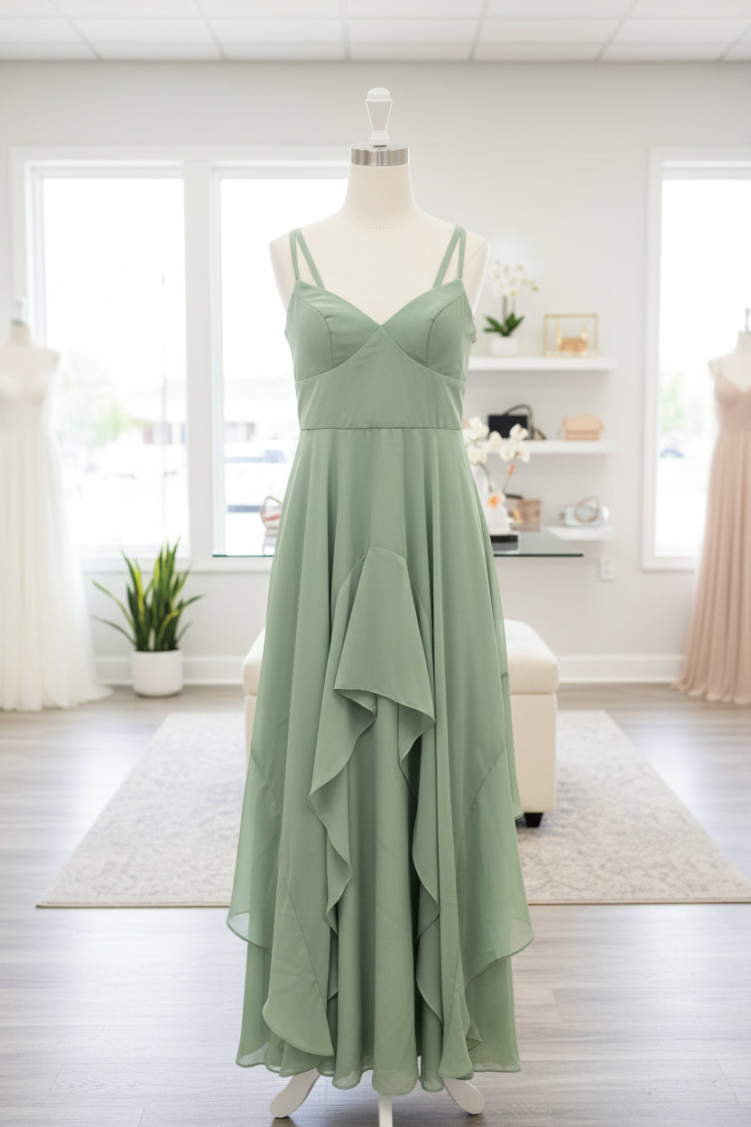 Sage green zipper back