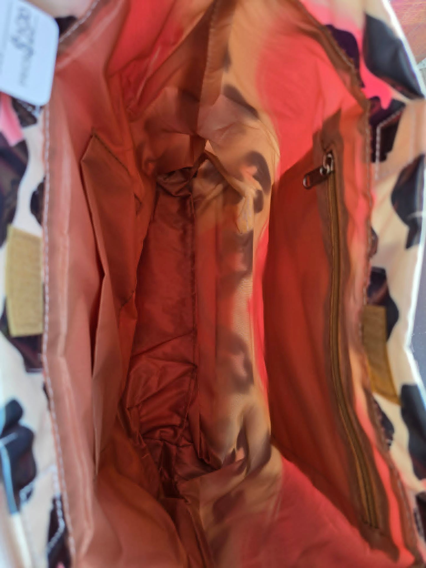 Animal print w heart tote bag