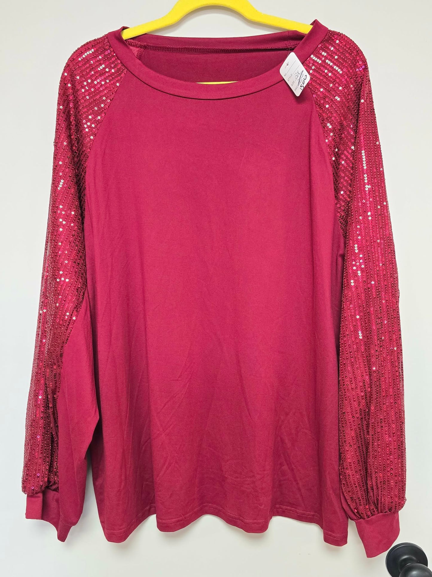 Maroon long sleeve with sequins